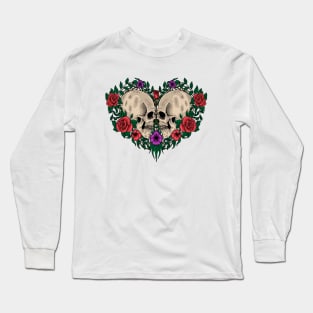 Skull Valentine Isolated Long Sleeve T-Shirt